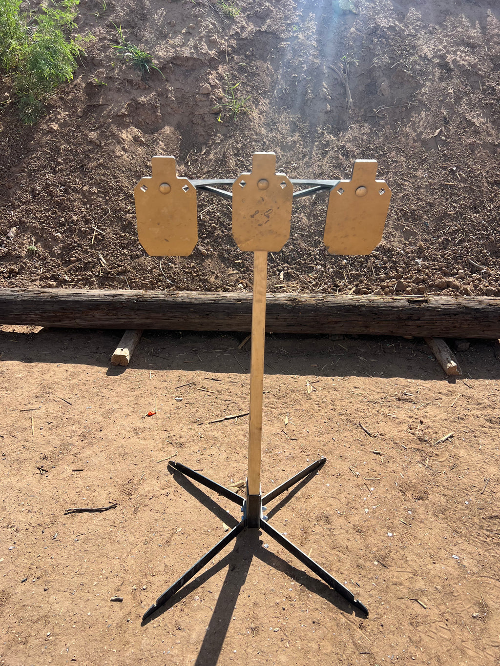 Three‑Way Hanger Package – AR500 3×6 Steel Plates (5/16″ Thick) with 2×4 Range Stand and Hanger System