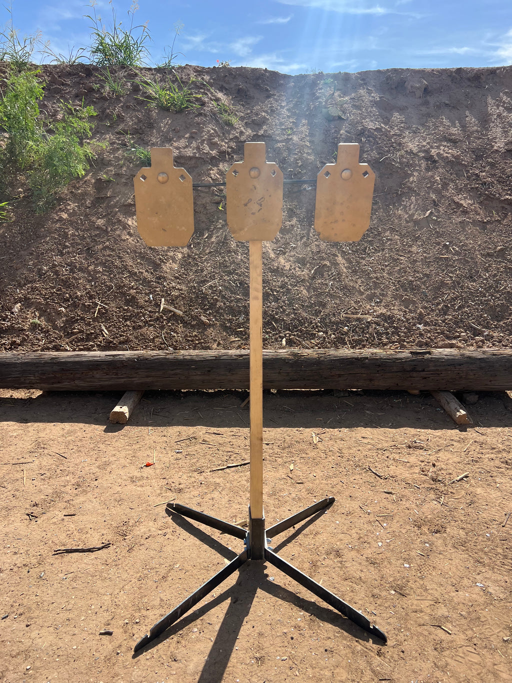 Three‑Way Hanger Package – AR500 3×6 Steel Plates (5/16″ Thick) with 2×4 Range Stand and Hanger System